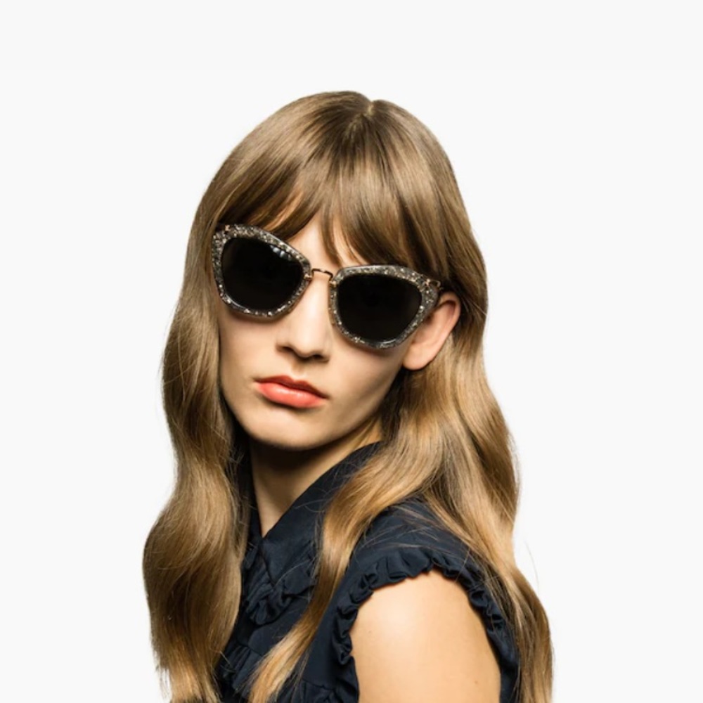 Miu Miu Noir Glitter Sunglasses
